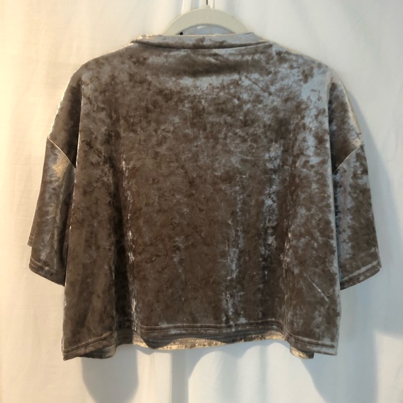 Crushed Velvet Urban Outfitters Crop Top - Picture 3 of 4